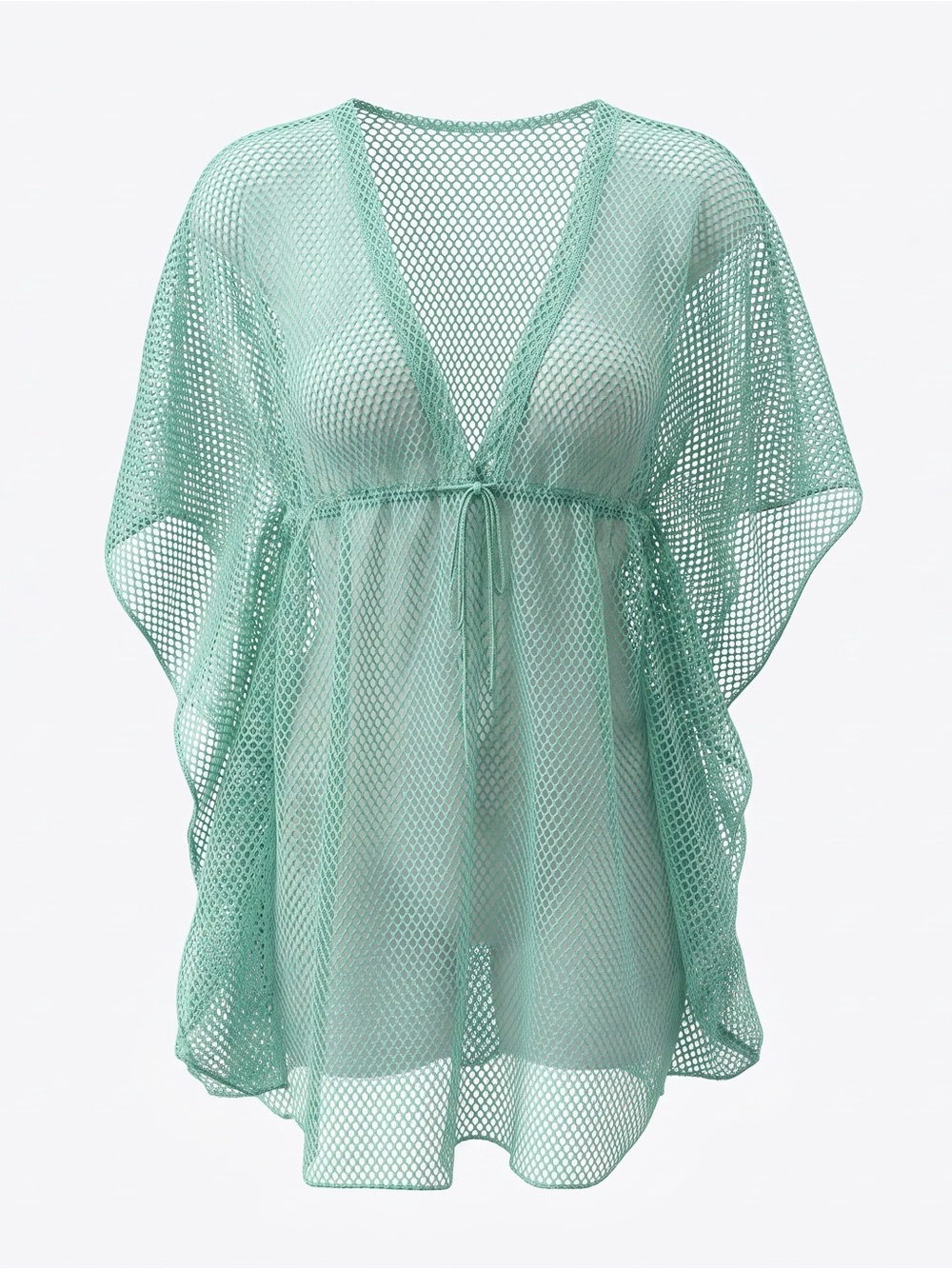 Elan Beach Turquoise Green Netted Mesh Beach Coverup Size Small - Picture 9 of 11